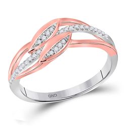 Womens Round Diamond Fashion Ring 1/10 Cttw 10kt Two-tone Gold - REF-13A9M