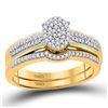 Image 1 : Round Diamond Bridal Wedding Ring Band Set 1/3 Cttw 10kt Yellow Gold - REF-28X5A