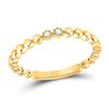 Image 1 : Womens Round Diamond 2-Stone Stackable Band Ring .03 Cttw 10kt Yellow Gold - REF-7K5Y