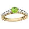 Image 1 : 1.10 CTW Peridot & Diamond Ring 14K Yellow Gold - REF-79N3Y