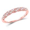 Image 1 : Womens Round Diamond Stackable Band Ring 1/8 Cttw 10kt Rose Gold - REF-14M5H