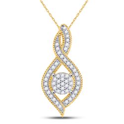 Womens Round Diamond Nested Cluster Pendant 1/6 Cttw 10kt Yellow Gold - REF-10W5K