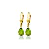 Image 1 : Genuine 3 ctw Peridot Earrings 14KT Yellow Gold - REF-29V2W