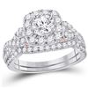 Image 1 : Round Diamond Bridal Wedding Ring Band Set 1-3/4 Cttw 14kt Two-tone Gold - REF-285K5Y