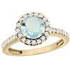 Image 1 : 1.13 CTW Aquamarine & Diamond Ring 10K Yellow Gold - REF-56M5A