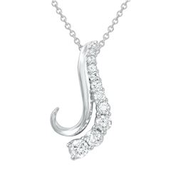 0.50 CTW Diamond Necklace 14K White Gold - REF-54N2Y