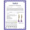 Image 2 : Genuine 4.8 ctw Amethyst & Diamond Earrings 14KT Yellow Gold - REF-53V2W