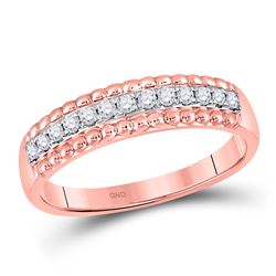 Womens Round Diamond Wedding Anniversary Band 1/4 Cttw 10kt Rose Gold - REF-16R9X