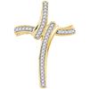 Image 1 : Womens Round Diamond Cross Pendant 1/8 Cttw 10kt Yellow Gold - REF-13W9K