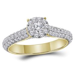 Round Diamond Solitaire Bridal Wedding Engagement Ring 1-1/2 Cttw 14kt Yellow Gold - REF-95K9Y