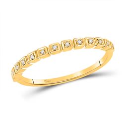 Womens Round Diamond Stackable Band Ring 1/20 Cttw 10kt Yellow Gold - REF-7K5Y