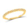 Image 1 : Womens Round Diamond Stackable Band Ring 1/20 Cttw 10kt Yellow Gold - REF-7K5Y