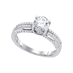 Round Diamond Solitaire Bridal Wedding Engagement Ring 1-1/5 Cttw 14kt White Gold - REF-225Y9N