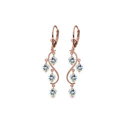 Genuine 4.5 ctw Aquamarine Earrings 14KT Rose Gold - REF-66N2R