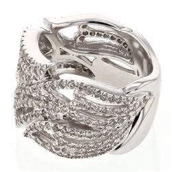 1.38 CTW Diamond Ring 14K White Gold - REF-130N3Y