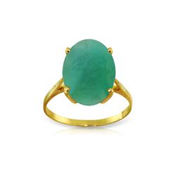 Genuine 6.5 ctw Emerald Ring 14KT Yellow Gold - REF-94W4Y