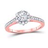 Image 1 : Round Diamond Solitaire Bridal Wedding Engagement Ring 1/2 Cttw 14kt Rose Gold - REF-47K9Y