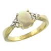 Image 1 : 0.52 CTW Opal & Diamond Ring 10K Yellow Gold - REF-28M2K