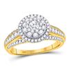 Image 1 : Round Diamond Solitaire Bridal Wedding Engagement Ring 1 Cttw 14kt Yellow Gold - REF-93N9F