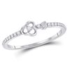 Image 1 : Womens Round Diamond Spade Stackable Band Ring 1/6 Cttw 10kt White Gold - REF-10X5A