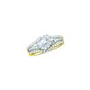Image 1 : Round Diamond Heart Bridal Wedding Ring Band Set 1/2 Cttw 14kt Yellow Gold - REF-79M5H