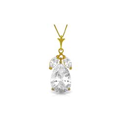 Genuine 6.5 ctw White Topaz Necklace 14KT Yellow Gold - REF-38W2Y