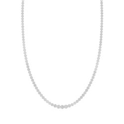 Womens Round Diamond Cluster Fashion Necklace 10 Cttw 14kt White Gold - REF-654K9Y