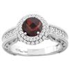 Image 1 : 1.46 CTW Garnet & Diamond Ring 14K White Gold - REF-86Y6V