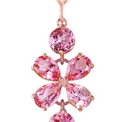 Genuine 3.15 ctw Pink Topaz Necklace 14KT Rose Gold - REF-30T3A