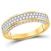 Image 1 : Mens Round Diamond Double Row Band Ring 1-1/5 Cttw 10kt Yellow Gold - REF-60H9R