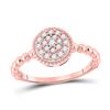 Image 1 : Womens Round Diamond Beaded Circle Cluster Ring 3/8 Cttw 10kt Rose Gold - REF-29H9R