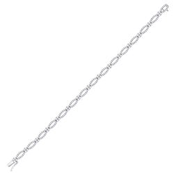 Womens Round Diamond Fashion Bracelet 2-1/2 Cttw 14kt White Gold - REF-153K5Y