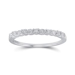 Womens Round Diamond Single Row Band Ring 1/6 Cttw 10kt White Gold - REF-15N5F