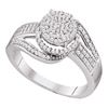 Image 1 : Womens Round Diamond Cluster Ring 3/8 Cttw 10kt White Gold - REF-24H5R