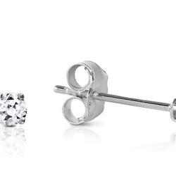 Genuine 0.10 ctw Diamond Anniversary Earrings 14KT White Gold - REF-24N3R