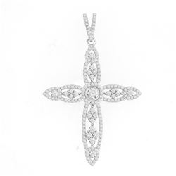 1 CTW Diamond Pendant 14K White Gold - REF-76F6N