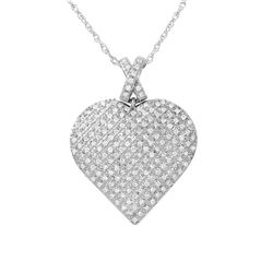 0.50 CTW Diamond Necklace 14K White Gold - REF-68X3R