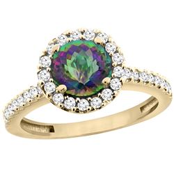 1.38 CTW Mystic Topaz & Diamond Ring 10K Yellow Gold - REF-54M4K