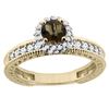 Image 1 : 0.91 CTW Quartz & Diamond Ring 14K Yellow Gold - REF-65X9M