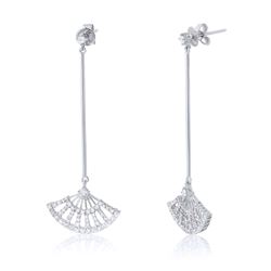 1.18 CTW Diamond Earrings 14K White Gold - REF-70X8R