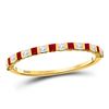 Image 1 : Womens Princess Ruby Diamond Alternating Stackable Band Ring 3/8 Cttw 10kt Yellow Gold - REF-15H9R