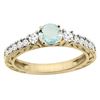 Image 1 : 1.10 CTW Aquamarine & Diamond Ring 14K Yellow Gold - REF-81W4F