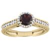 Image 1 : 1.25 CTW Garnet & Diamond Ring 14K Yellow Gold - REF-57H5M