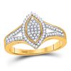 Image 1 : Womens Round Diamond Cluster Ring 1/5 Cttw 10kt Yellow Gold - REF-21W5K