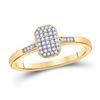 Image 1 : Womens Round Diamond Rectangle Cluster Ring 1/8 Cttw 10kt Yellow Gold - REF-16M9H