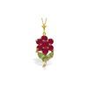 Image 1 : Genuine 1.06 ctw Peridot & Ruby Necklace 14KT Yellow Gold - REF-28W2Y