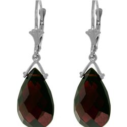 Genuine 10.20 ctw Garnet Earrings 14KT White Gold - REF-39P2H