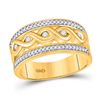 Image 1 : Womens Round Diamond Twist Scroll Band Ring 1/4 Cttw 10kt Yellow Gold - REF-25W9K