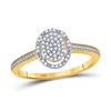 Image 1 : Womens Round Diamond Oval Cluster Ring 1/8 Cttw 10kt Yellow Gold - REF-13M5H