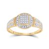 Image 1 : Womens Round Diamond Circle Frame Cluster Ring 1/5 Cttw 10kt Yellow Gold - REF-12H5R